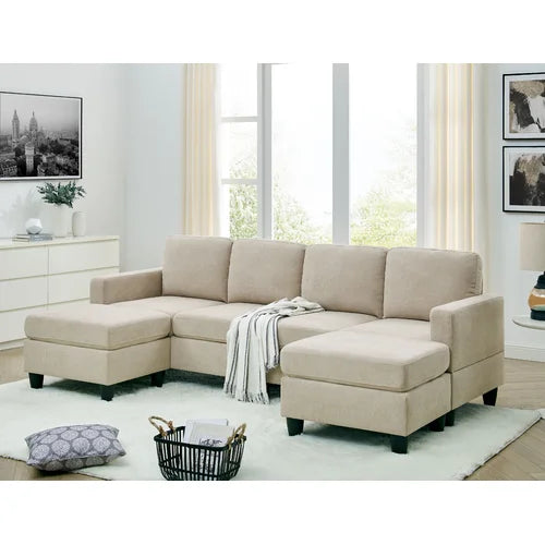 Symmetrical modular online sectional with ottoman