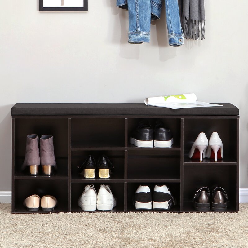 8 pair shoe storage bench ebern designs finish discount