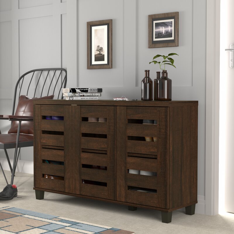 Argos shoe top cabinet walnut
