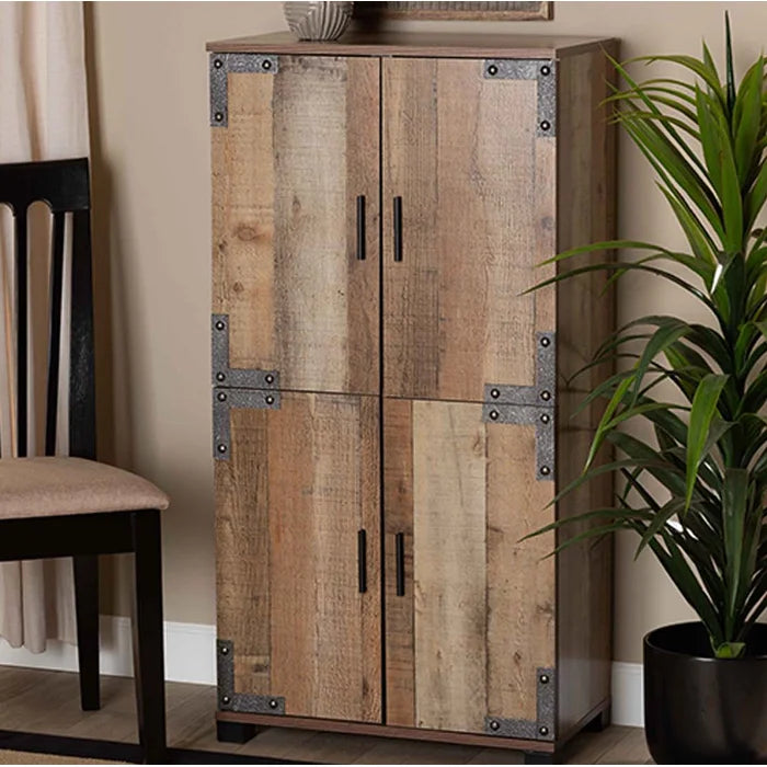18 Pair Shoe Storage Cabinet Contemporary Style Perfect for Living