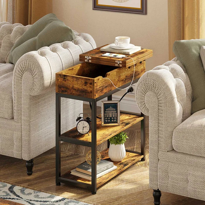 End table with usb cheap ports & outlets