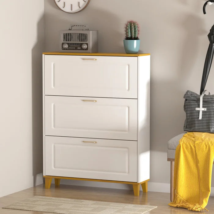 3 Tier Slanted Drawers Provides Large Spaces 24 Pair Shoe Storage