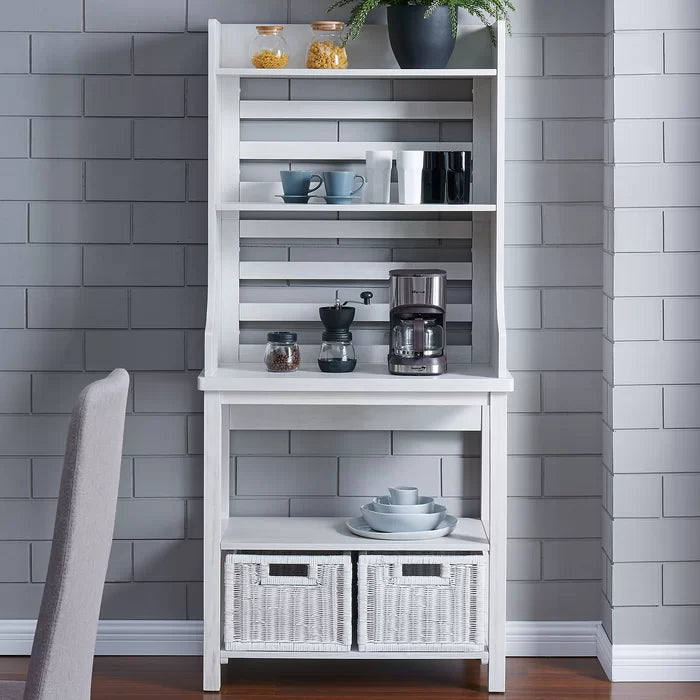 White/Oak Kitchen Baker's Rack