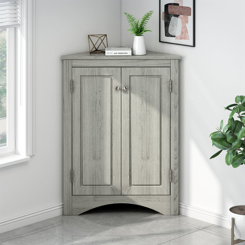 Grey Bathroom Storage Cabinet with Adjustable Shelves