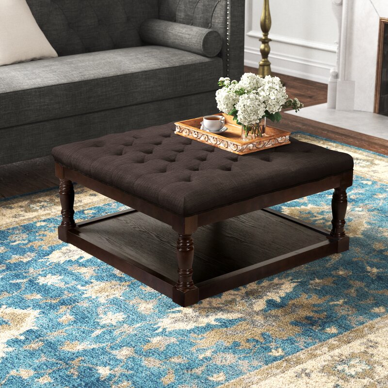 Chocolate brown ottoman sales with storage