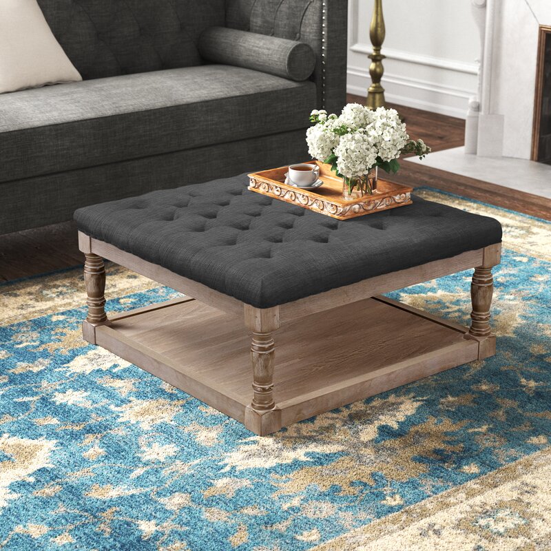 Square tufted outlet cocktail ottoman