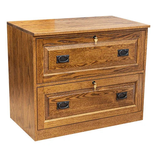 Solid wood lateral file clearance cabinet 2 drawer