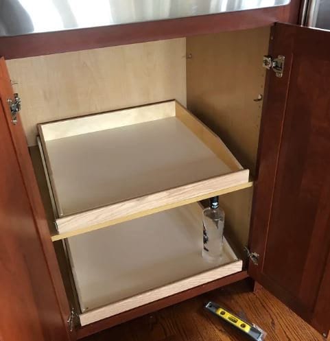Slide-A-Shelf Pull Out Drawer Slide Out Shelf Cabinet Retrofit