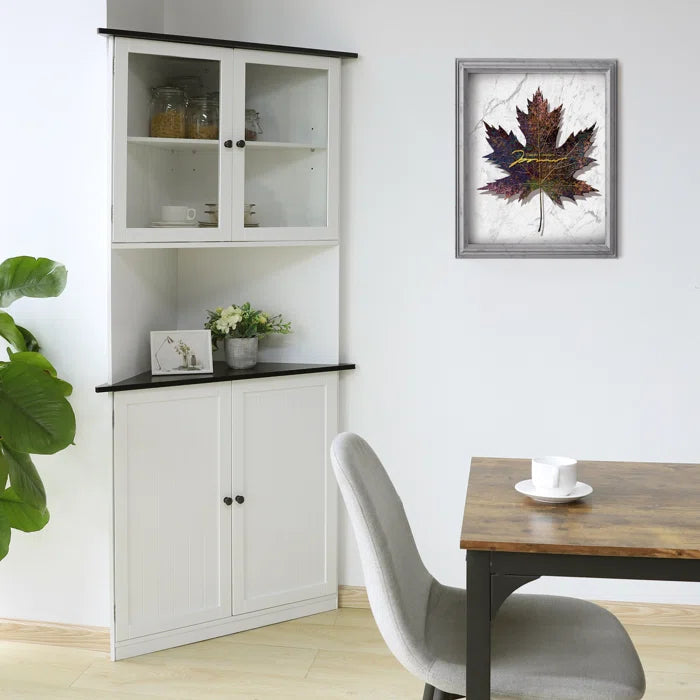 2 door store corner accent cabinet