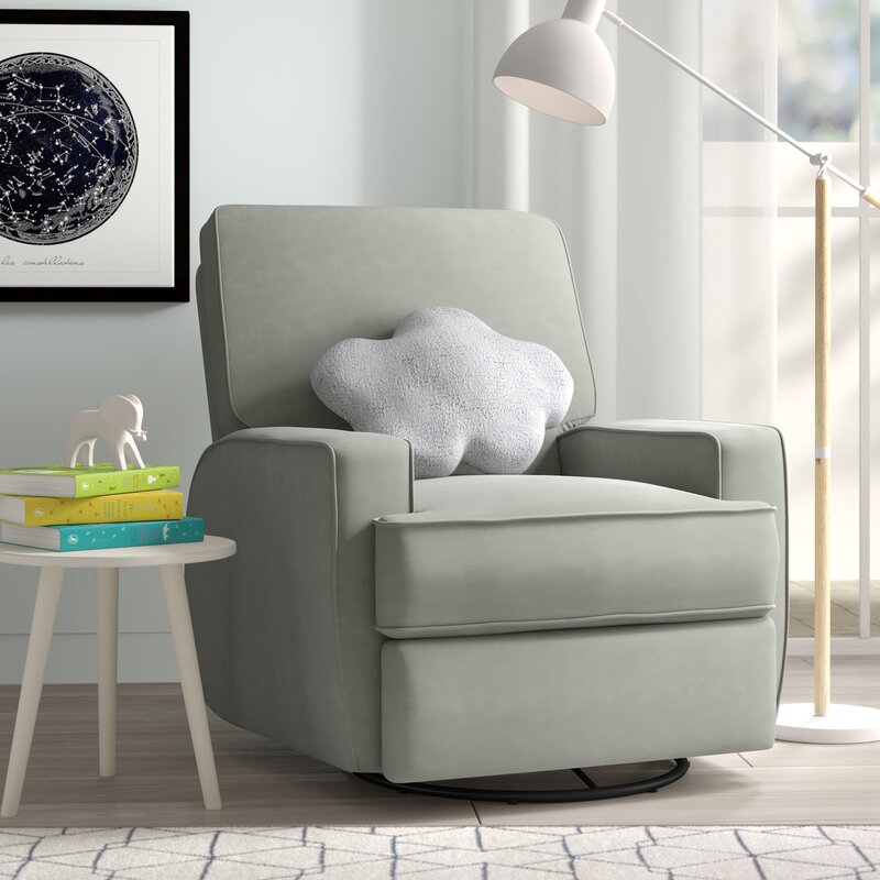 Rylan: Swivel Glider Recliner Chair with Unique Square Back