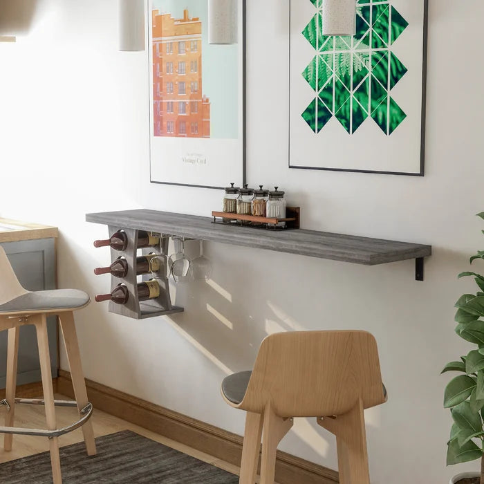 Adalena Wall Mounted Bar Wine Storage Manufactured Wood div class