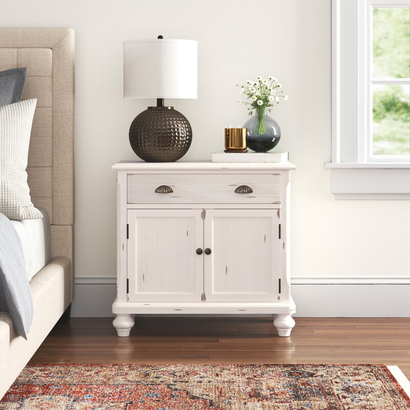 Addieville 29 Tall 2 Door Accent Cabinet Off White Charming Distressed Finish