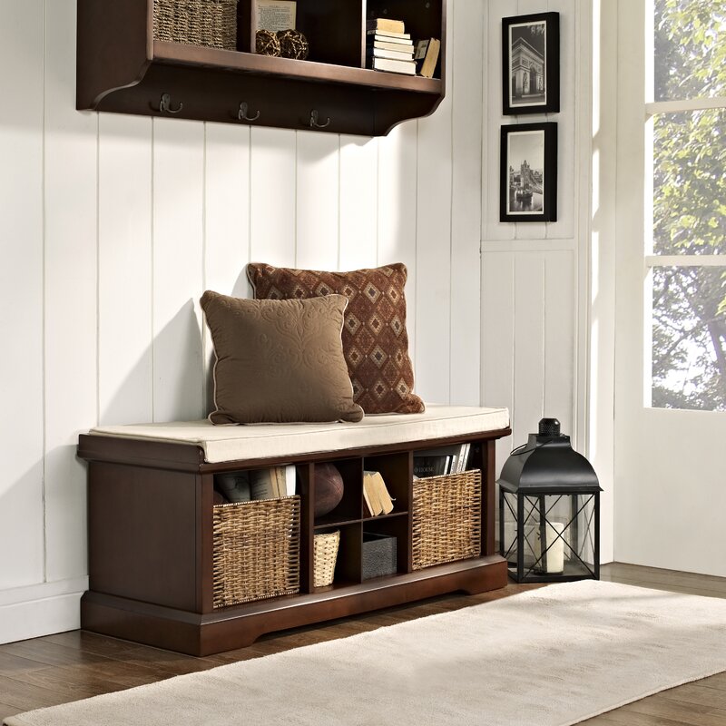 Mahogany Cubby Storage Bench Great Way To Organize your Entryway Without Sacrificing Aesthetics Six Open Cubbies