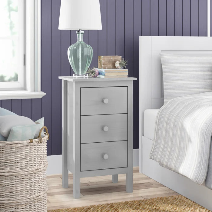 Tall grey outlet nightstand