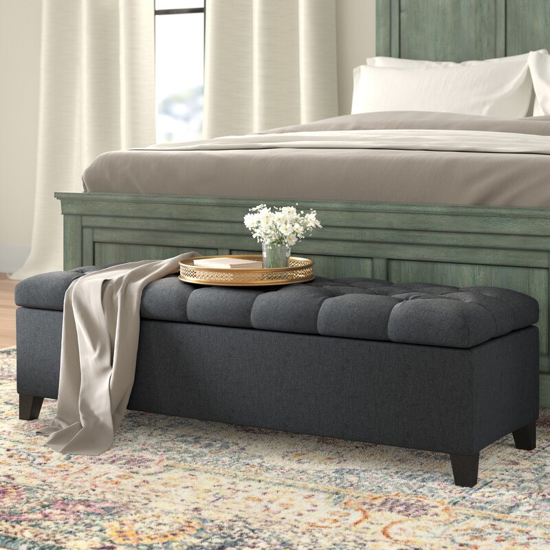 Gray bedroom storage best sale bench
