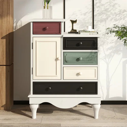 White Amanita 30.4 Tall Solid Wood 1 Door Accent Cabinet div
