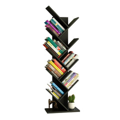 49.8'' H x 15.8'' W Standard Bookcase Tree Bookshelf, Bookcase, Bamboo Book Rack, Storage Shelves in Living Room, Free-Standing Books Holder Organizer