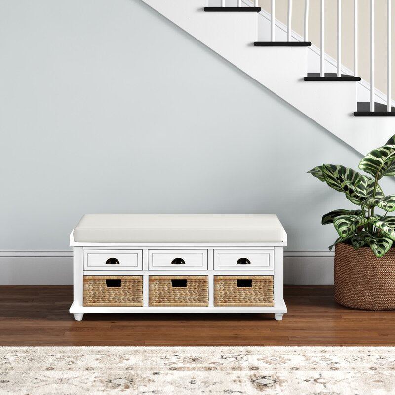 Wicker shoe sale storage bench
