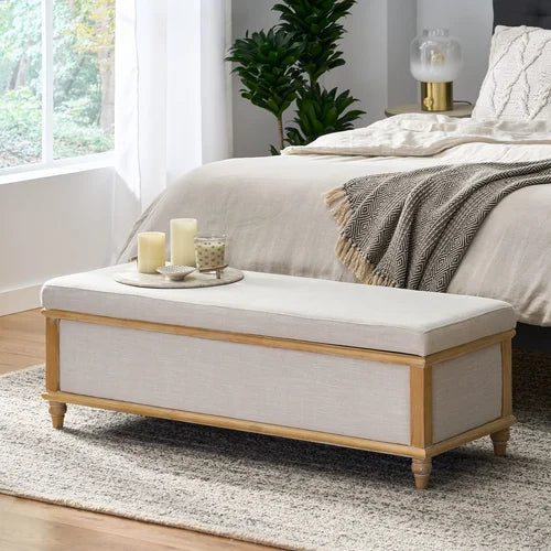 Upholstered flip top storage sale bench