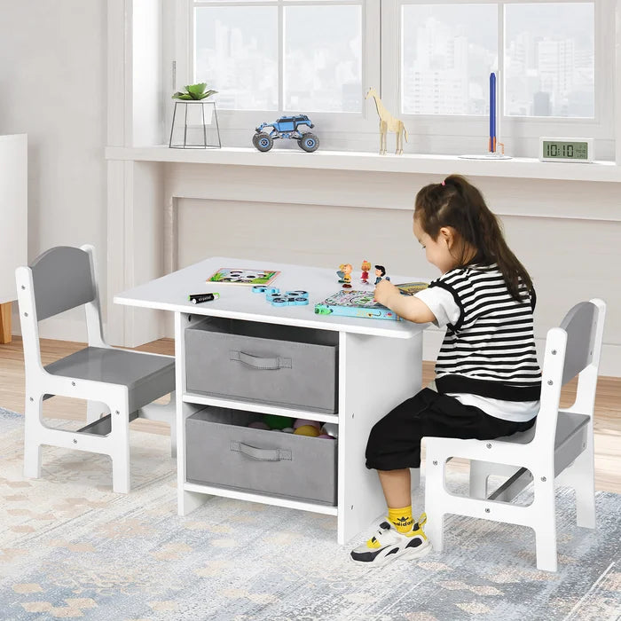 Batul Kids 3 Piece Rectangular Play Activity Table and Chair Set 2 Sto div class aod buynow div Inhomelivings