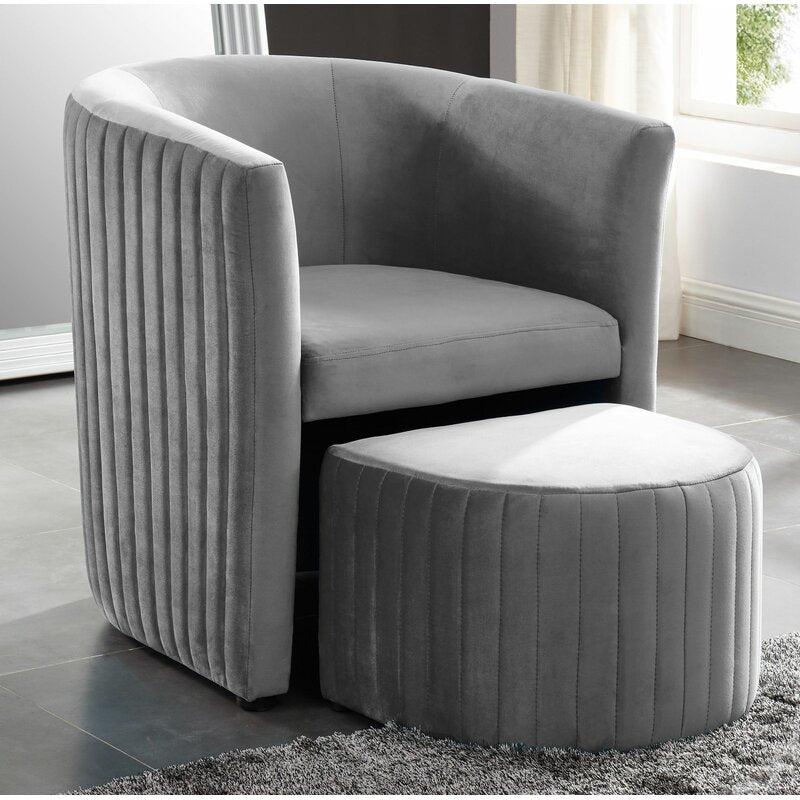 Barrel chair and shop ottoman