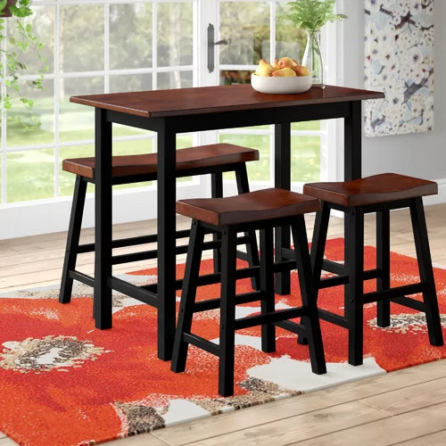 Kerley 4 piece cheap solid wood dining set