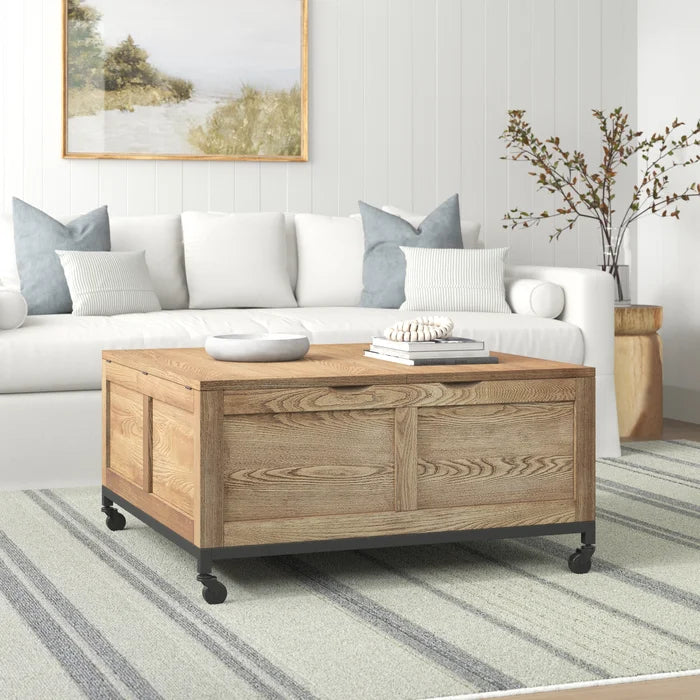 Wheel coffee table with storage 2025
