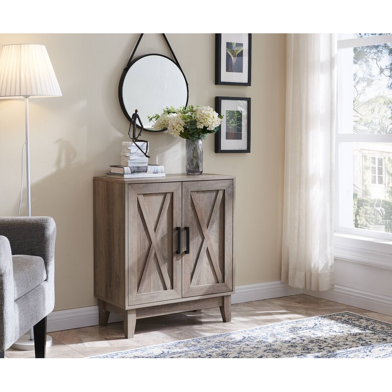 Gray wash cheap accent cabinet