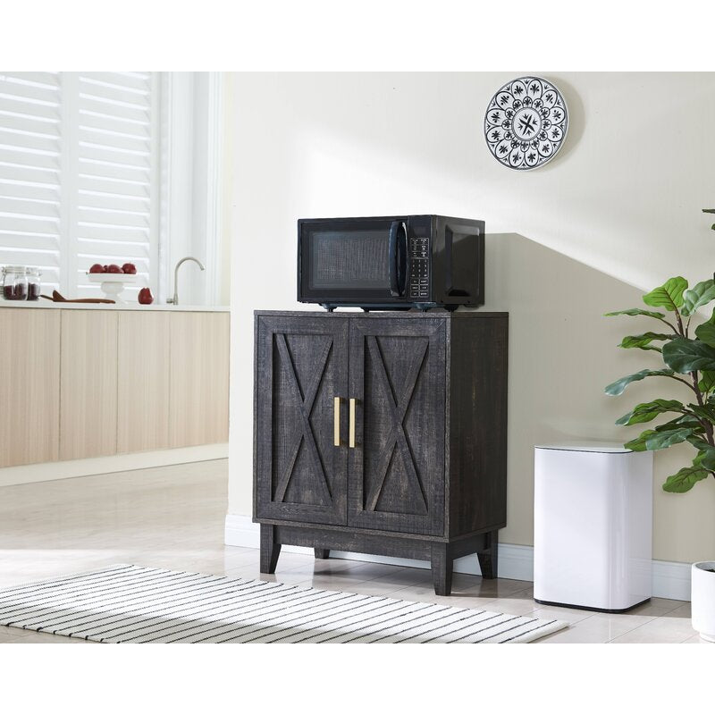 2 door 2025 black accent cabinet