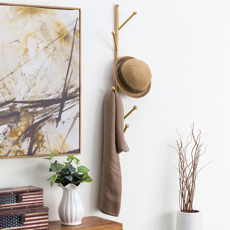 5.9 Wide 6 Hook Wall Mounted Coat Rack Perfect Combination of