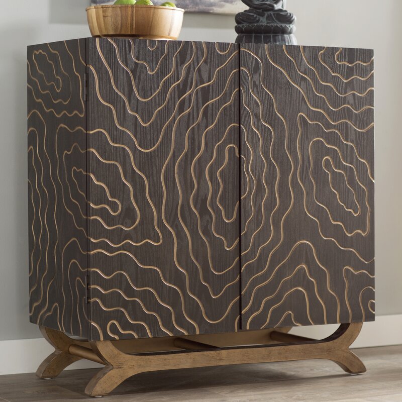 Curved shop accent cabinet