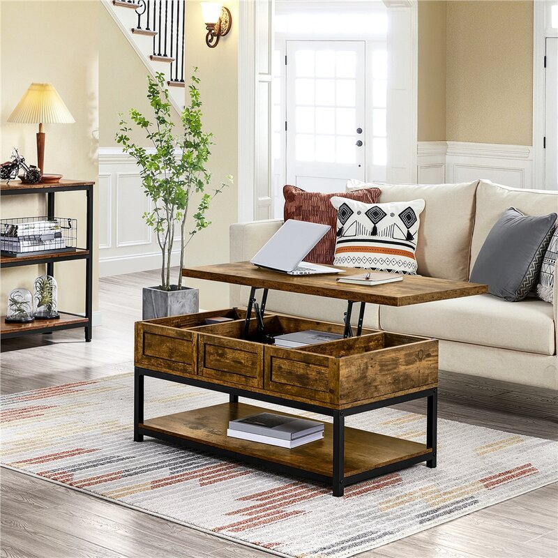 Extendable coffee sale table with storage