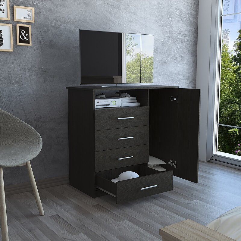 Black bachelor deals chest of drawers