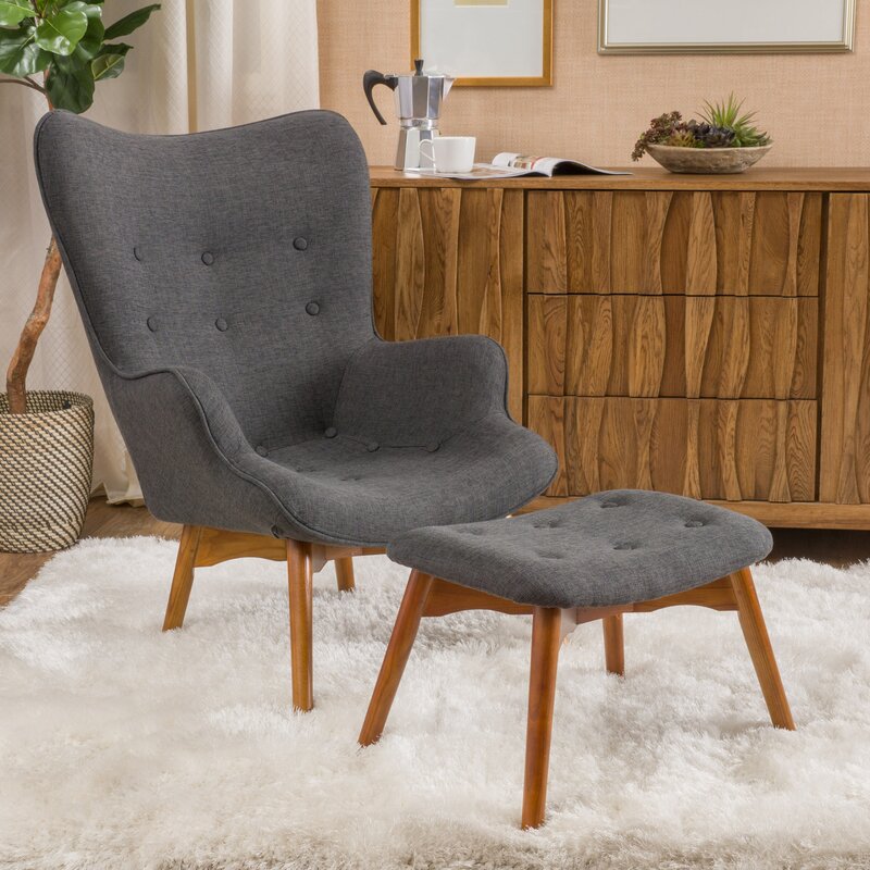 Dark gray lounge chair sales
