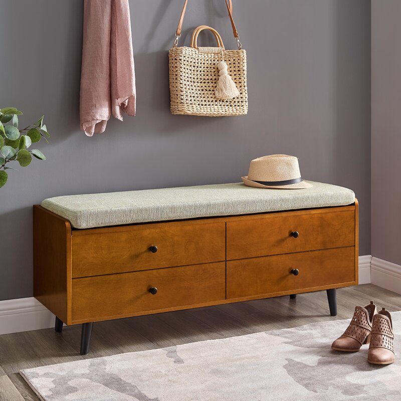 Acorn Flip Top Storage Bench Modern Storage Bench Provides Stylish Storage for your Entryway or Bedroom Great