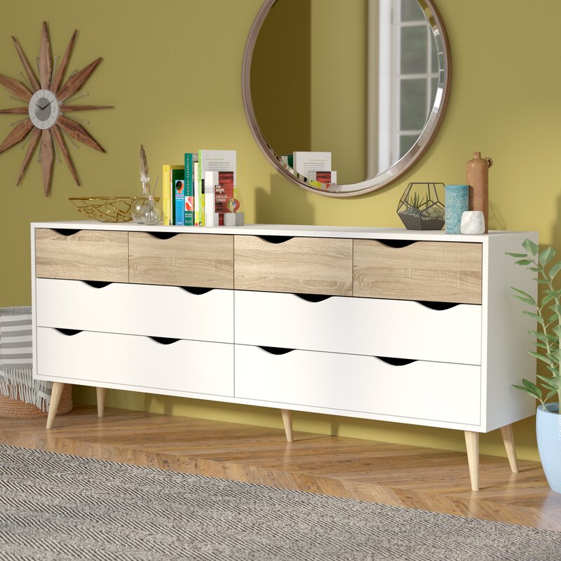 White double shop dresser 8 drawer