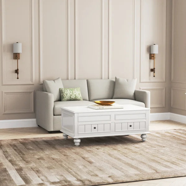 Solid Wood Emmett Lift Top 4 Legs Coffee Table with Storage