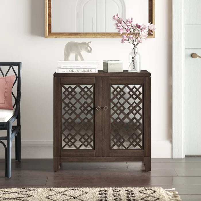 Kaysen 2 door mirrored accent outlet cabinet