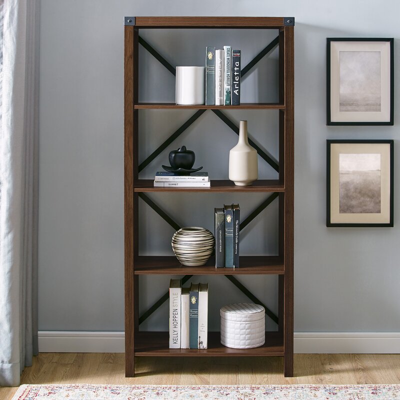 Walnut outlet etagere bookcase