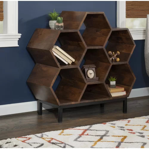Fletcher 34 H x 34 W Geometric Bookcase Perfectly Harmonize