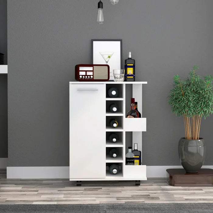 White bar with wine on sale storage