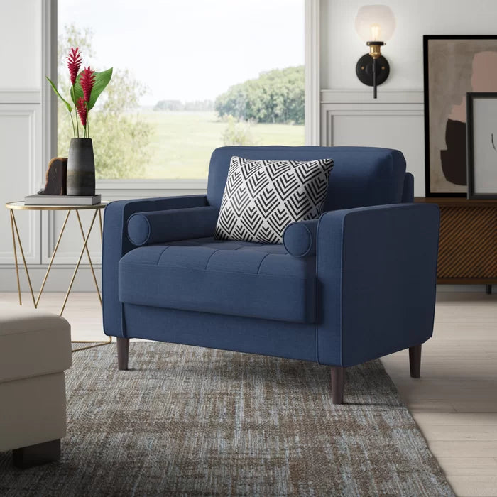 Navy Blue 100 Garren 39.8 Wide Tufted Club Chair Clean Lined