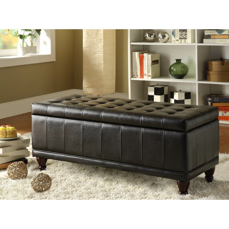 Leather storage sales bench bedroom