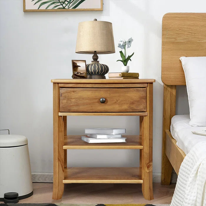 Tall online oak nightstand