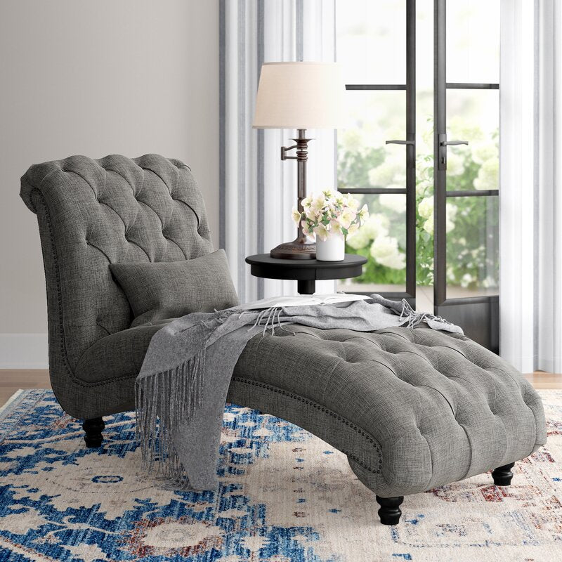 Oversized tufted chaise on sale lounge