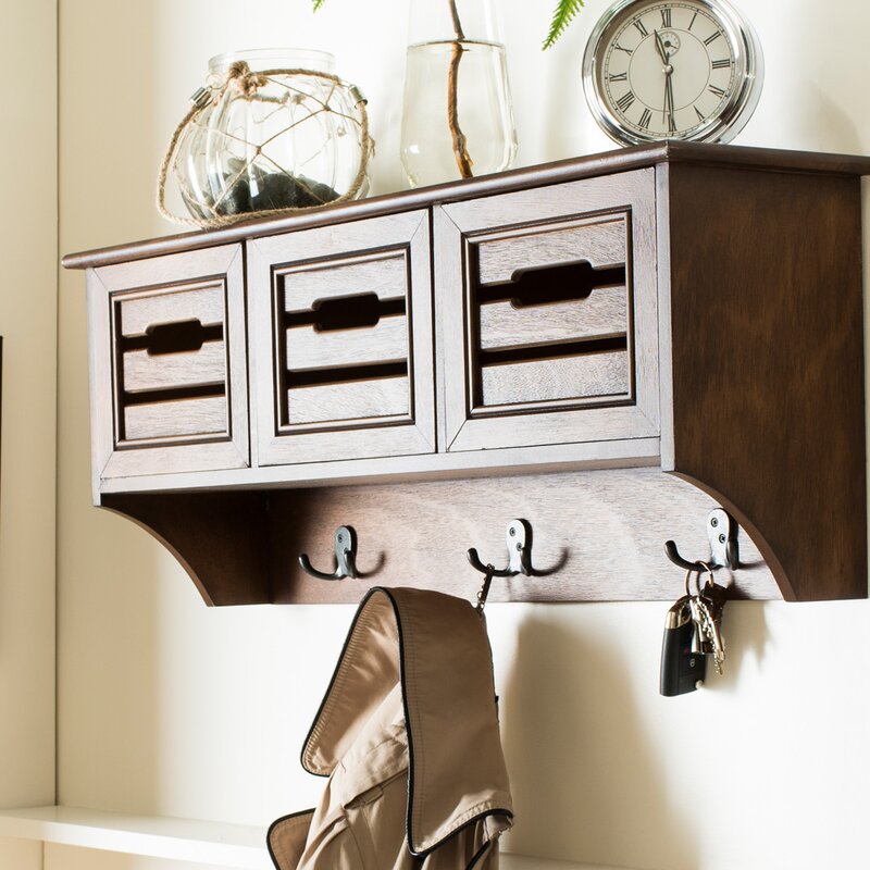 Wall coat sales rack with baskets