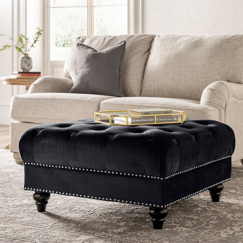 Tufted square 2025 cocktail ottoman