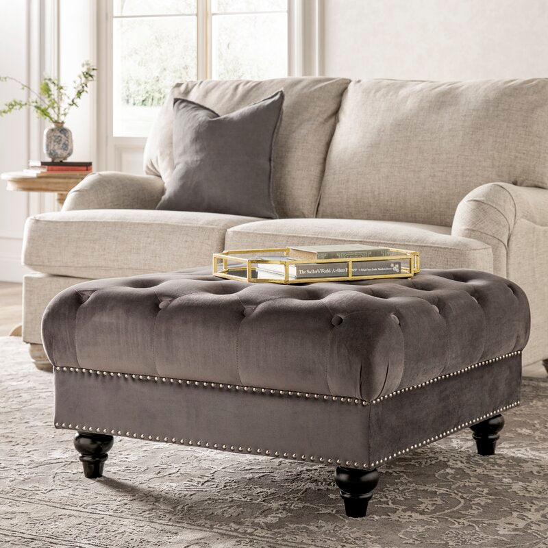 Velvet sales cocktail ottoman