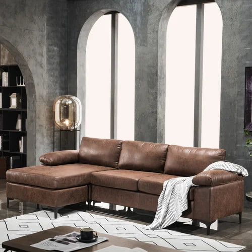 Faux leather online modular sofa
