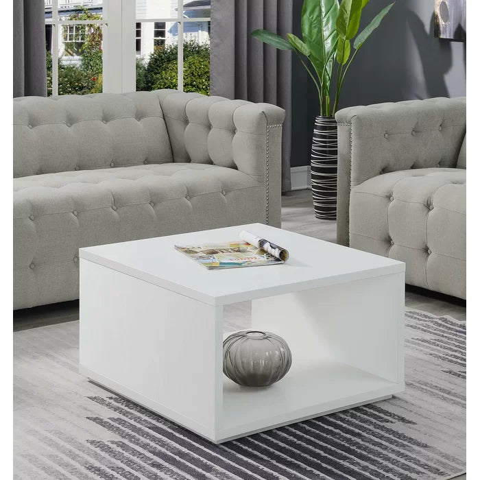 Haught floor shelf coffee sales table with storage